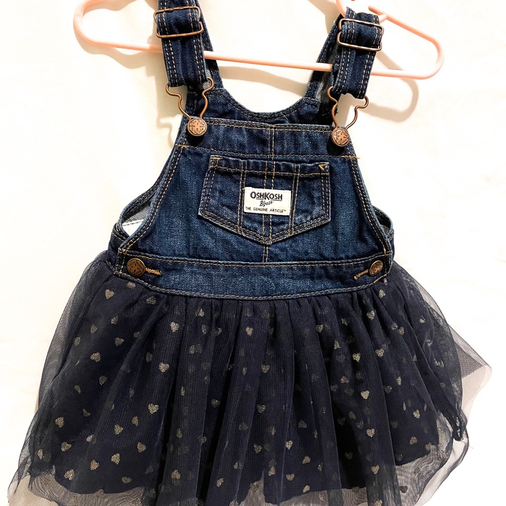 OshKosh Overall/Jumper sz 12month blue/gold skirt